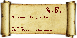 Milosev Boglárka névjegykártya